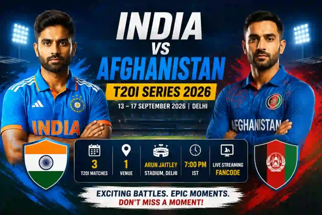 India vs Afghanistan T20I Series 2026 - indcrickleauge